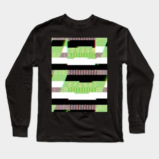 Digital Plaid ∆∆∆∆ 70s Style Pattern Design Long Sleeve T-Shirt